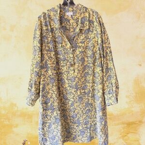 J. Jill Linen Popover Shirtdress XL NWOT